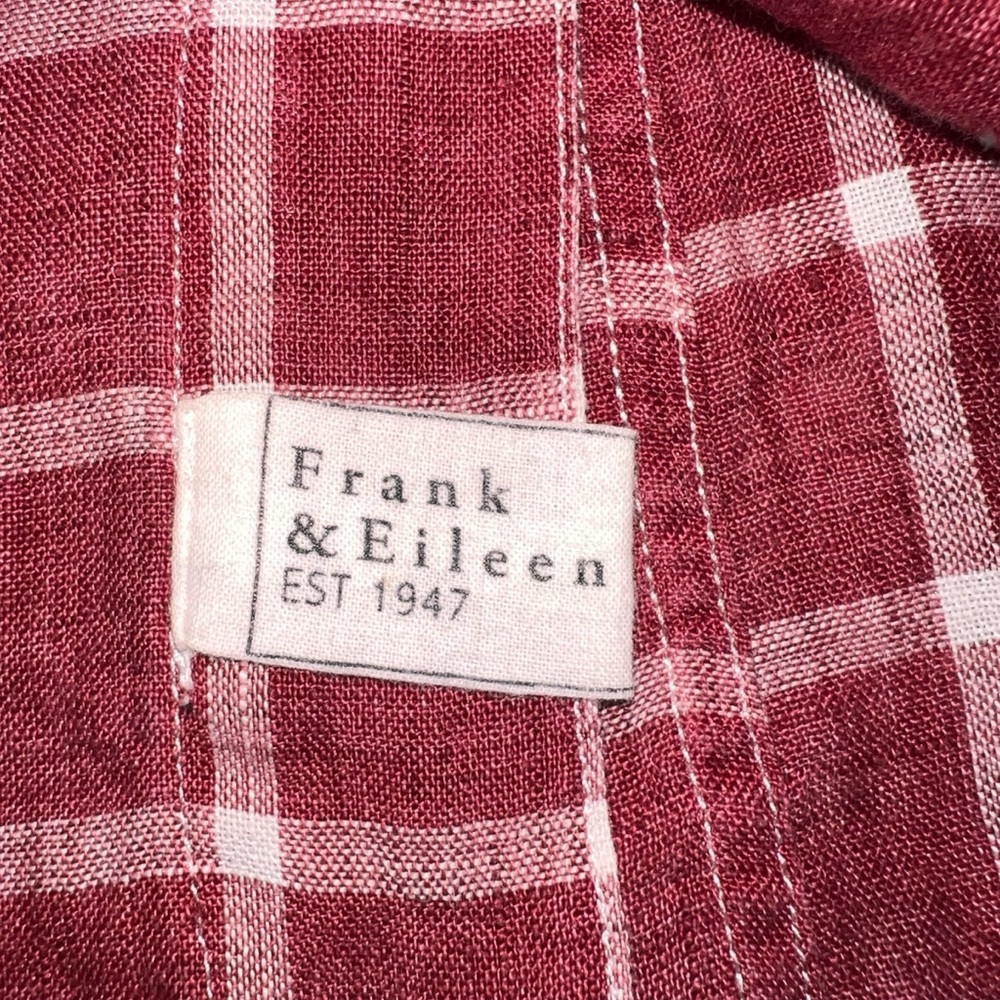 EUC Frank & Eileen Barry Tailored Button-Up Shirt Italian Classic Linen Small - Picture 5 of 9